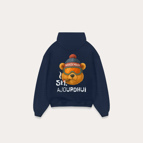 Bear on ski's Hoodie